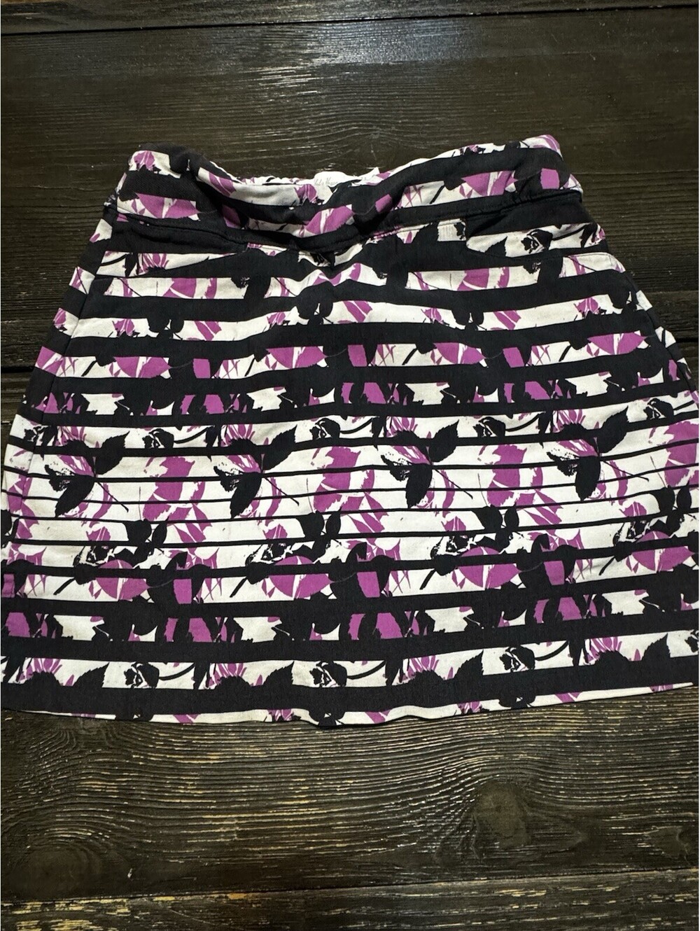Lady Hayden Women’s Golf Skort Waist 28” Black Purple Striped Stretch Skirt